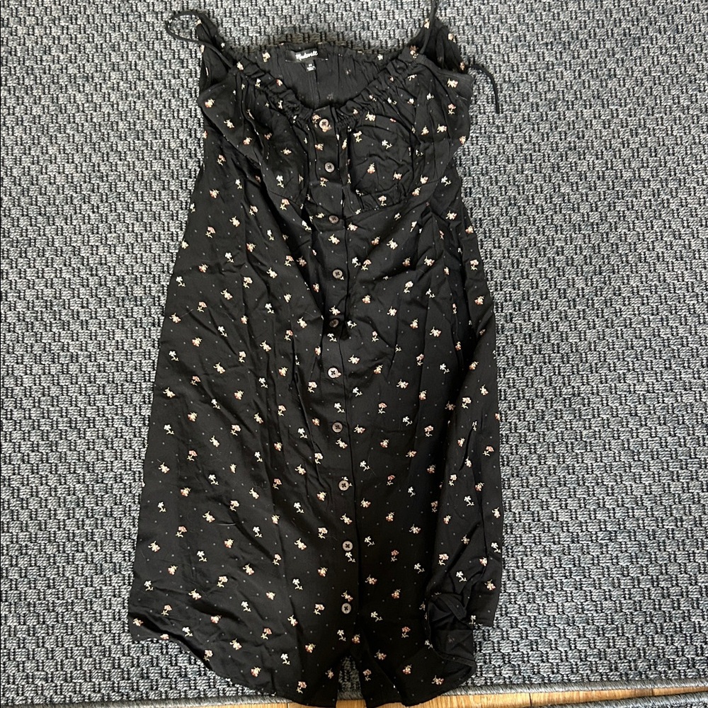 Madewell Black Floral Dress